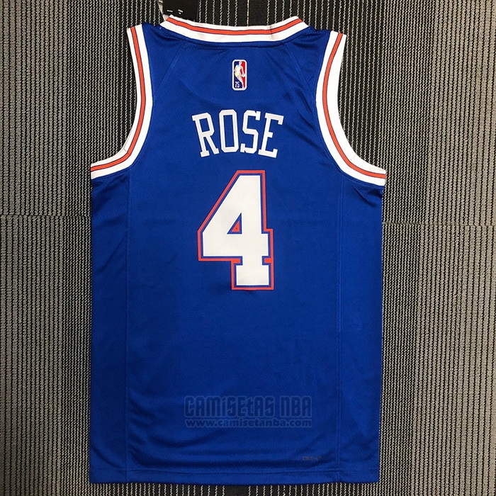 Camiseta New York Knicks Derrick Rose #4 Statement 2020-21 Azul